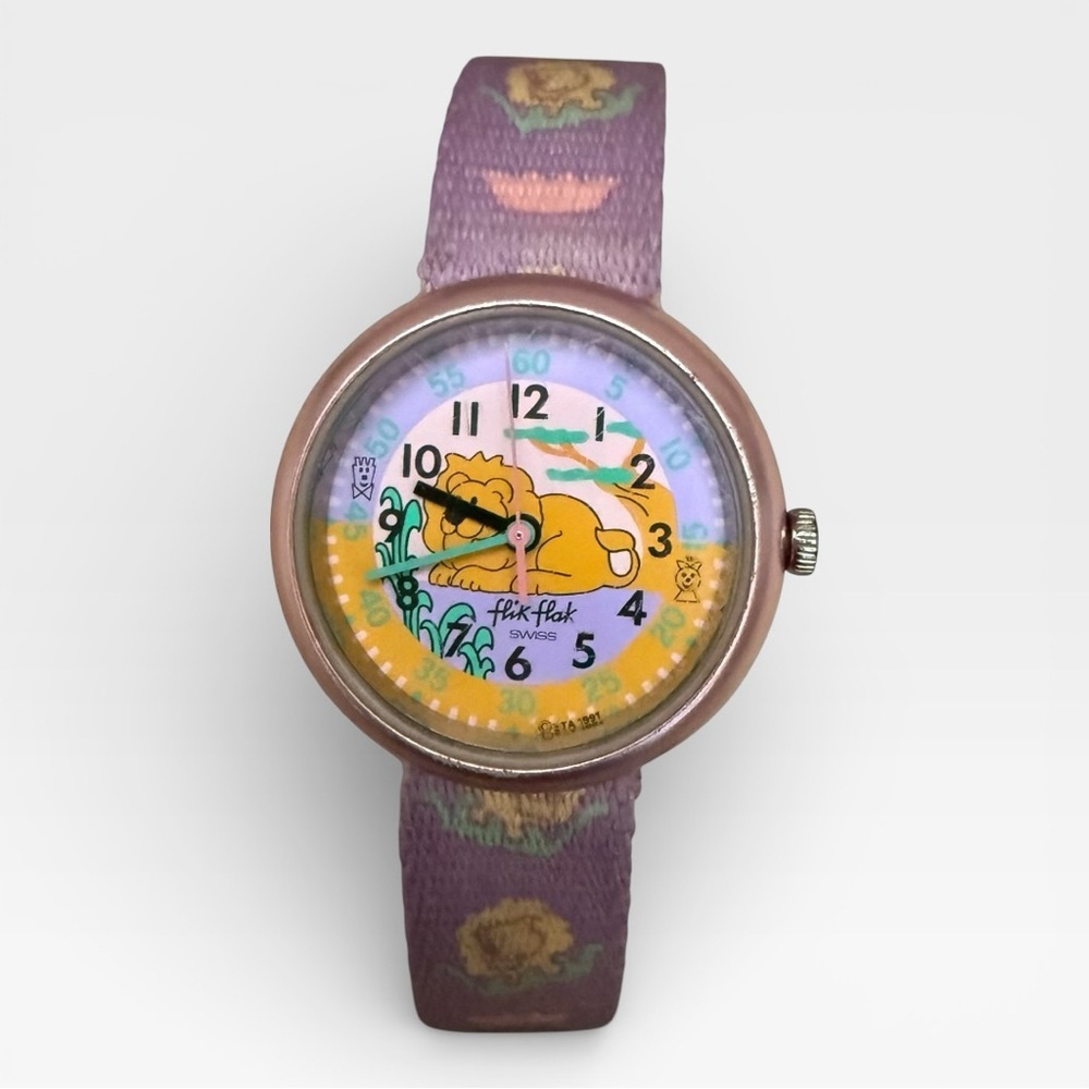 Vintage Flik Flak Swatch Lion Watch For Kids